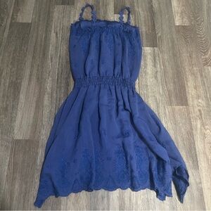 Chelsea & Violet Blue Floral Eyelet Mini Sun Dress
